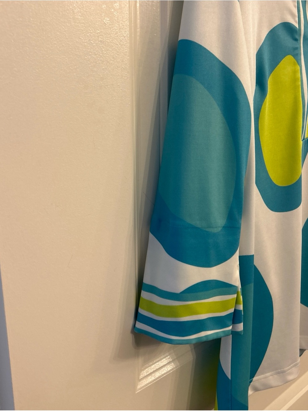 Gretchen Scott Designs Aqua & Lime Geometric Tunic - Picture 4 of 7
